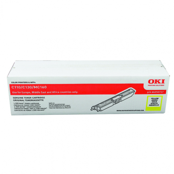 Oki C110/C130 Yellow Original Toner Cartridge (44250717) 